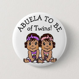 Abuela wird von Twins, Hispanic Baby Dusche Button