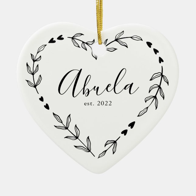 Abuela Year Est. Christmas Ceramic Ornament (Vorne)