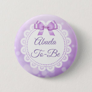 Abuela zu sein Baby Dusche Lila Spitzen-Taste Button