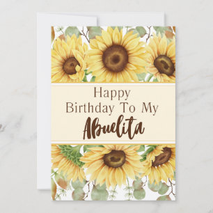 Abuelita Anniversaire Jaune Tournesols Carte Anniv