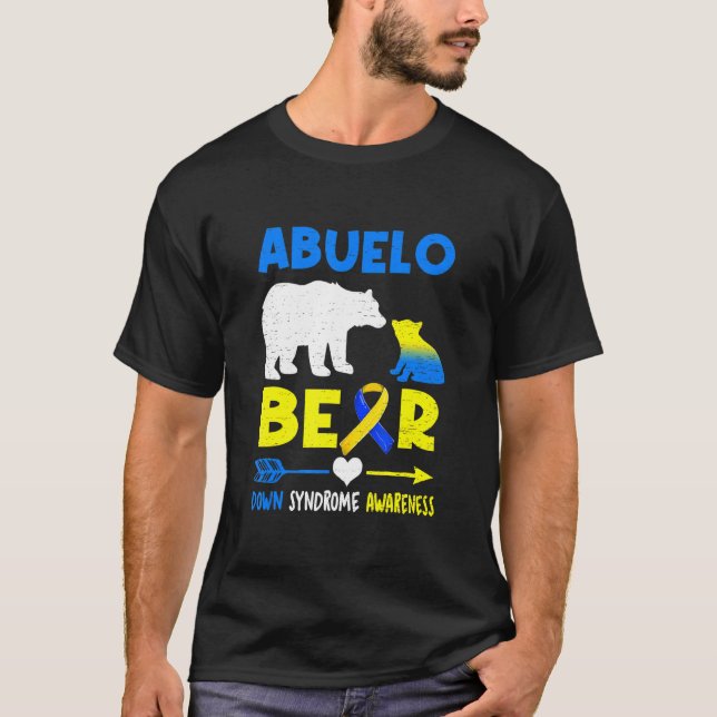 Abuelo Bärenfamilie Matching Down Syndrome Awarene T-Shirt (Vorderseite)