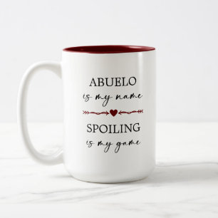 Abuelo ist mein Name Spoiling ist mein Spiel Foto Zweifarbige Tasse
