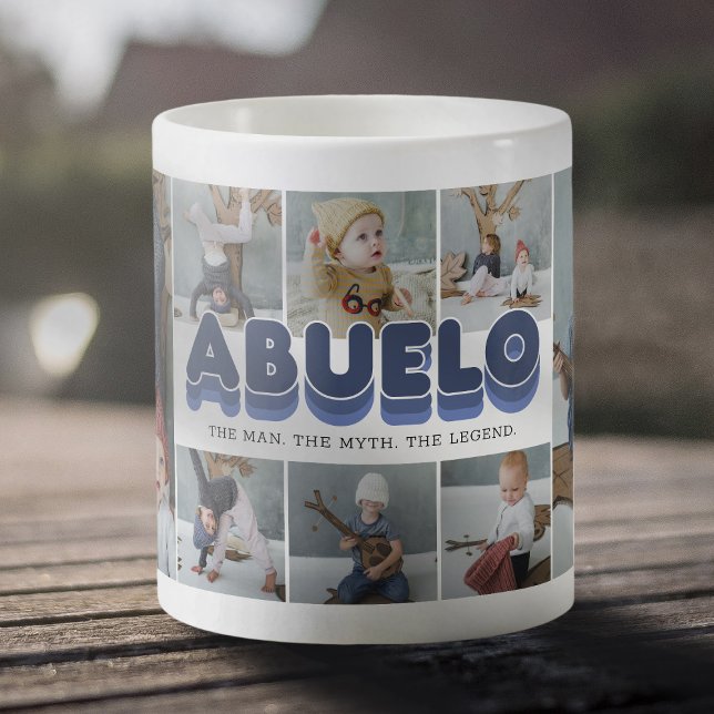 Abuelo Man Myth Legend Foto Collage Tasse (Von Creator hochgeladen)