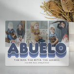 Abuelo Man Myth Legend Photo Fotoplatte<br><div class="desc">Cute grandfather photo plaque featuring 3 family pictures for you to replace with your own,  the title "abuelo",  a personalized saying that reads "the man,  the myth,  the legend",  and the grandkids names.</div>