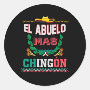 Abuelo Mas Chingon Mexican Abuelito Vathers Day Fu Runder Aufkleber