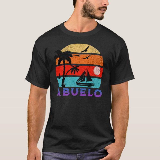Abuelo Retro Sunset Ocean Großvater T-Shirt (Vorderseite)