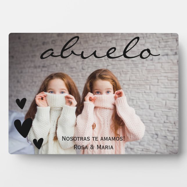 Abuelo Wir Liebe Sie Personalisiertes Foto Plaque Fotoplatte (Vorderseite)