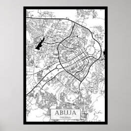 Abuja Nigeria Karte Poster