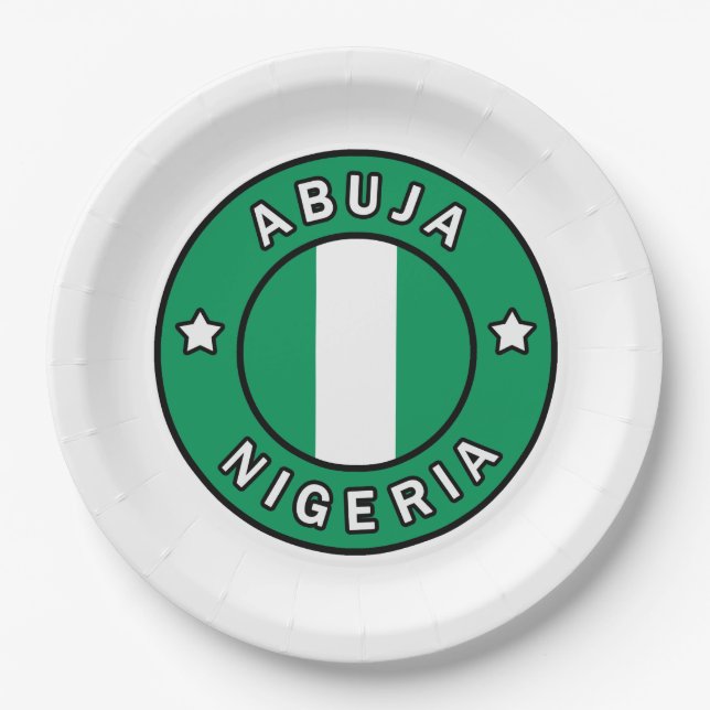 Abuja Nigeria Pappteller (Vorderseite)