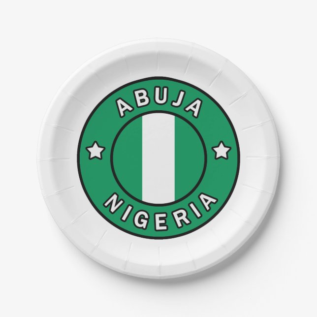 Abuja Nigeria Pappteller (Vorderseite)