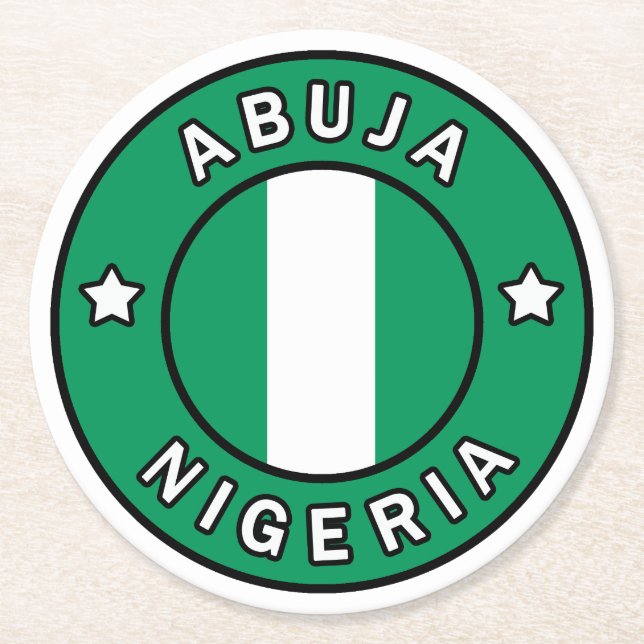Abuja Nigeria Runder Pappuntersetzer (Vorderseite)