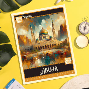 Abuja, Nigeria Vintage Gemälde Postkarte