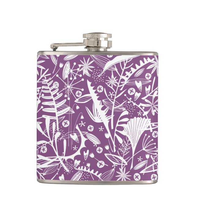 Abundance Botanischer Berry Floral Flask Flachmann (Vorderseite)