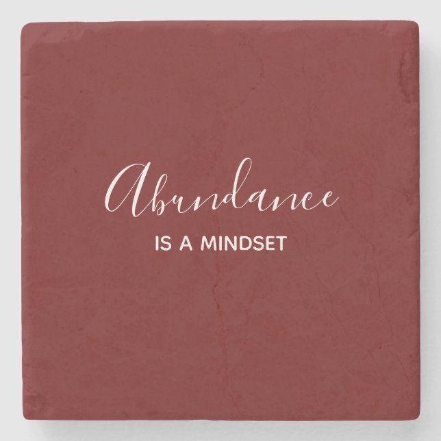 Abundance ist ein Mindset Red Stone Untersetzer (Vorderseite)