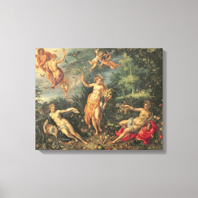 Abundance und die vier Elemente, c.1606 (Öl auf co Leinwanddruck (Vorderseite)