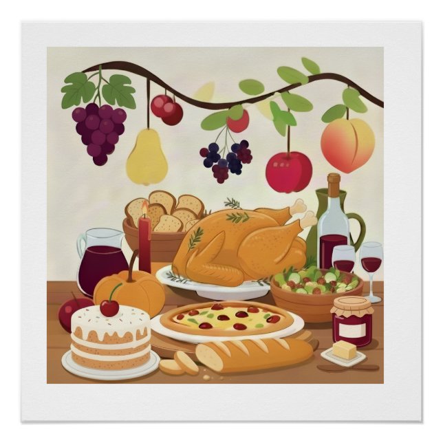 Abundant Feiertag: Herbstfeier Illustr Poster (Vorderseite)