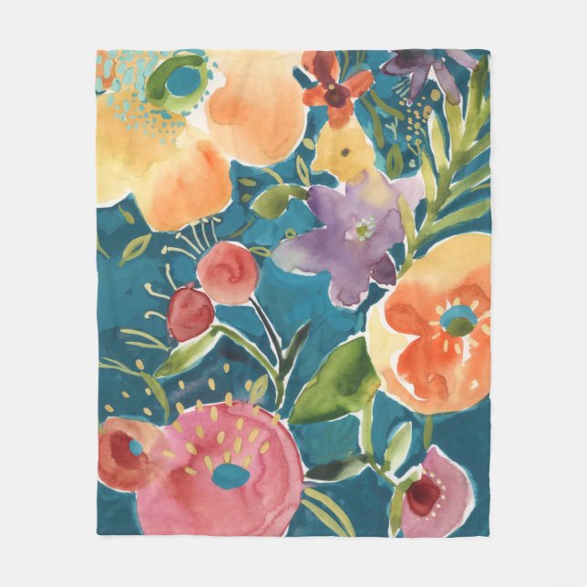 Abundant Florals I Fleecedecke (Vorderseite)