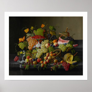 Abundant Fruit, 1858 (oil on canvas) Poster