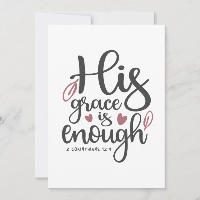 Abundant Grace - 2 Korinther 12:9 Christlich Dankeskarte (Vorderseite)