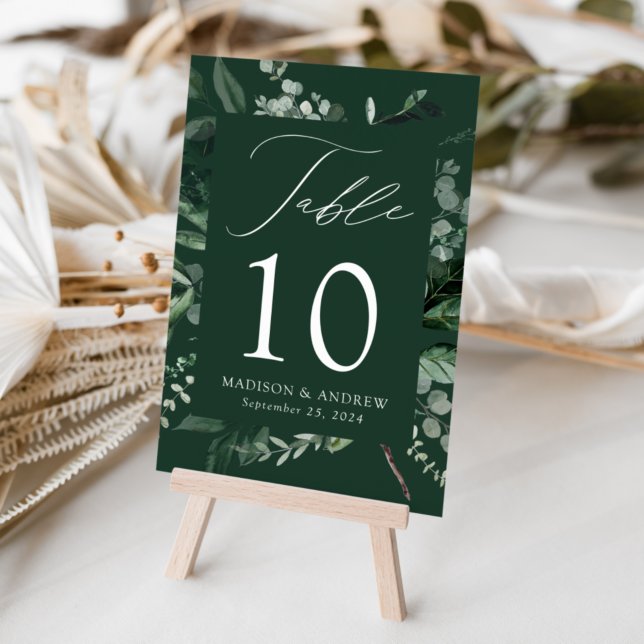 Abundant Greenery Personalized Wedding Tischnummer (Von Creator hochgeladen)