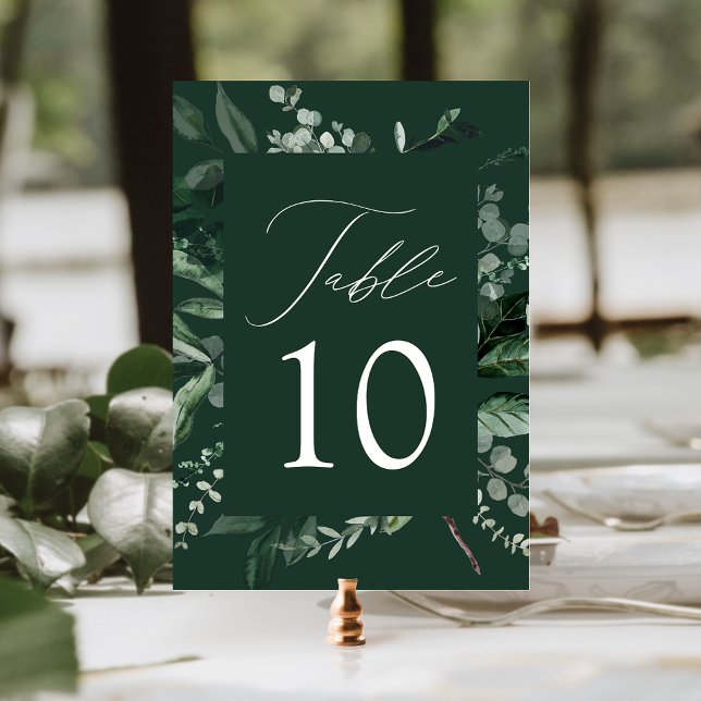 Abundant Greenery Wedding Table Number Card (Von Creator hochgeladen)