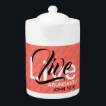 ABUNDANT LIFE Christlich Inspirational Faith Coral<br><div class="desc">Genießen Sie Ihr warmes Getränk noch ein bisschen mehr in einer elegant gestalteten Scripture-Tasse, die eine Monografie und die beliebte Scripture-Referenz zum Thema "Leben reichlicher" enthält. Inspiration zum Handeln, um ABUNDANTLY zu LEBEN - eine großartige Erinnerung, wenn Sie nach einem Cupa pausen. Hintergrund hat 'Überreiches Leben' in Fliesenmuster in komplementärer...</div>