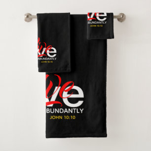 ABUNDANT LIFE John 10:10 Inspirational Christlich Badhandtuch Set