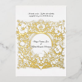 Abundant Lush Acanthus, in Gold, Hochzeit Folieneinladung