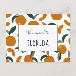 Abundant Orangen wir nach Florida gezogen neue Adr Ankündigungspostkarte