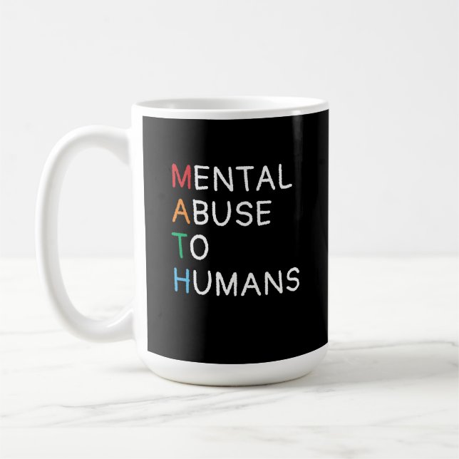Abus mental défini par maths dans la tasse drôle (Gauche)