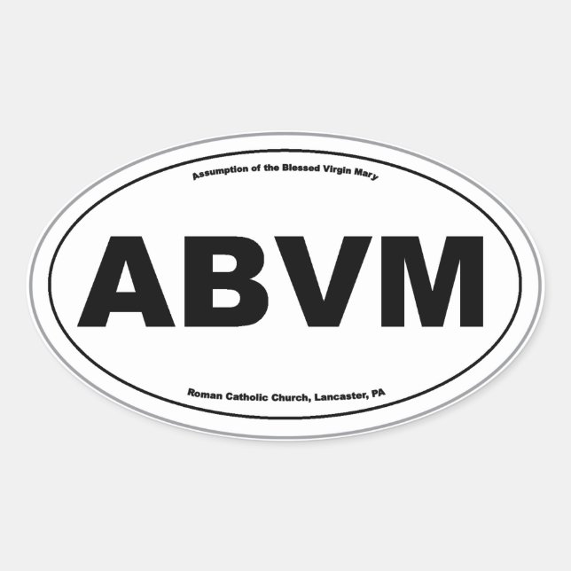 ABVM Oval Sticker (Annahme der gesegneten Jungfrau (Vorderseite)