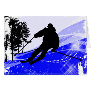 Abwärts auf der Ski-Steigung