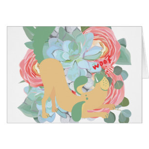 Abwärts Hund mit Blumen
