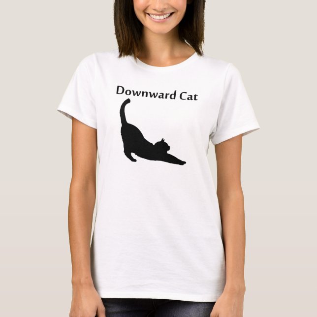 Abwärts Katze T-Shirt (Vorderseite)