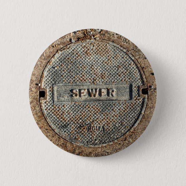 Abwasserkanal-Kanaldeckel Button (Vorderseite)