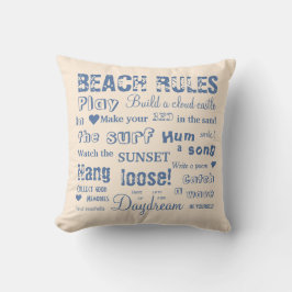 Abwechselnder Strand ordnet beige/blaues Kissen