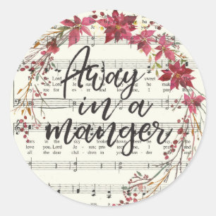 Abwesend in einem Manger Christmas Hymne Sticker