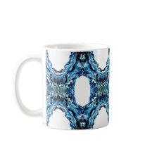 Abyss Abstract Navy Blue Gold White Fluid Art