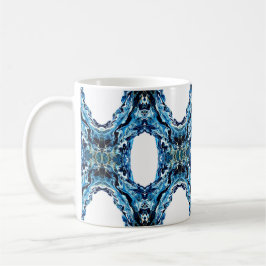 Abyss Abstract Navy Blue Gold White Fluid Art Kaffeetasse