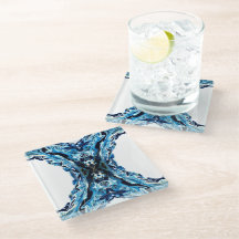 Abyss Navy Blue Abstract Acrylic Fluid Art