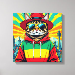 ABYSSINER-GROSSSTADTKATZE LEINWANDDRUCK