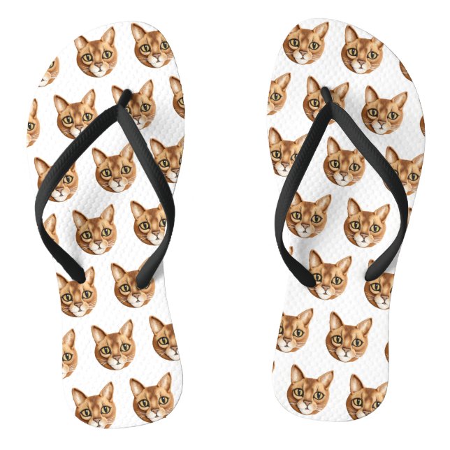 Abyssinian Cat 3D Inspiriert Flip Flops (Fußbett)