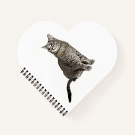 Abyssinian Cat Heart Shaped Spiral Notebook Notizbuch