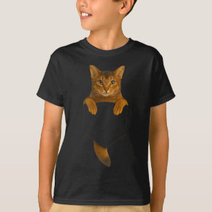 Abyssinian Cat Pocket Funny Gaben Cat Mama Cat Vat T-Shirt