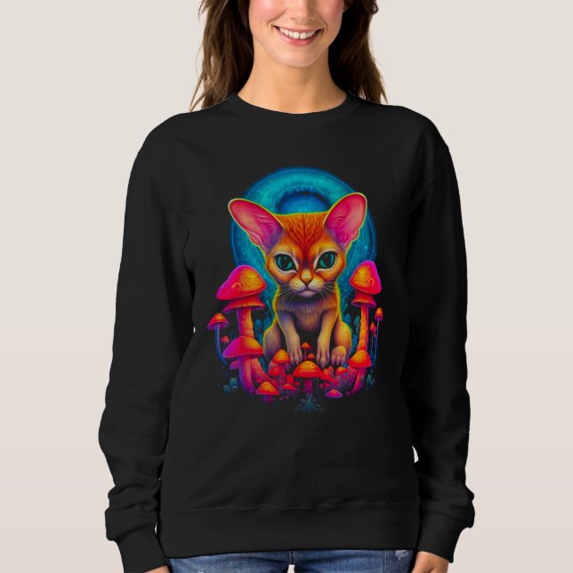 Abyssinian Cat Psychedelic Mushroom Sweatshirt (Vorderseite)