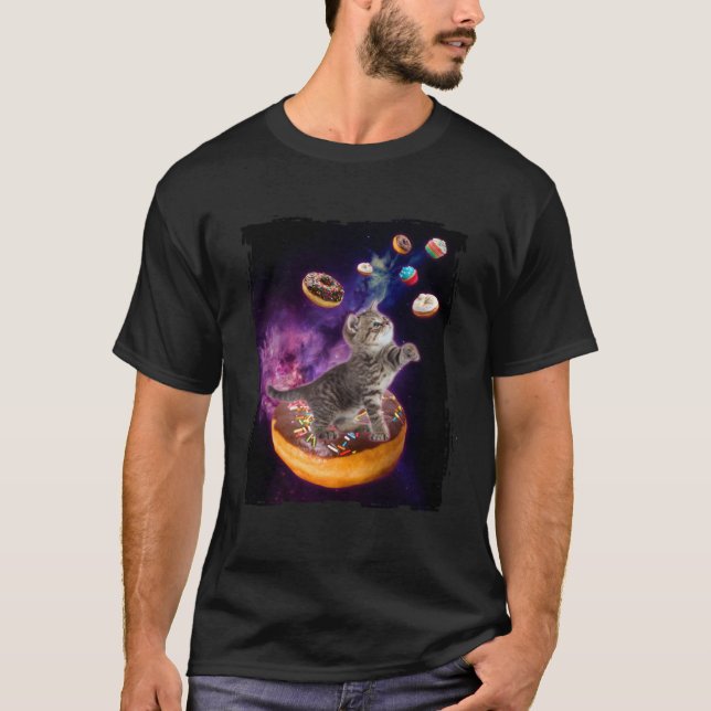 Abyssinian Cat Space Donuts  Kitty in Space Kid T-Shirt (Vorderseite)
