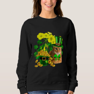 Abyssinian Cat St Patricks Day Leprechaun Cat Sweatshirt