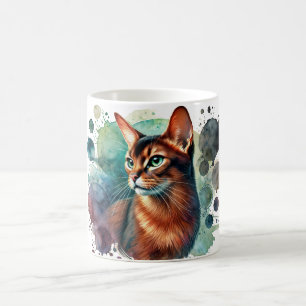 Abyssinian Cat Watercolor Tasse