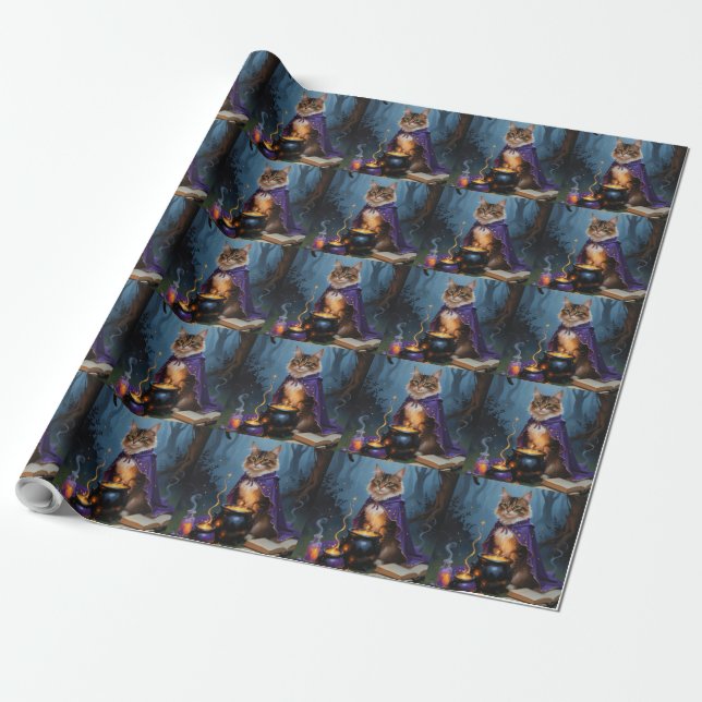 Abyssinian Cat Whimsical Halloween Malerei Geschenkpapier (Ungerollt)