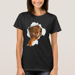 Abyssinian Cats Torn Cloth Kitten T-Shirt